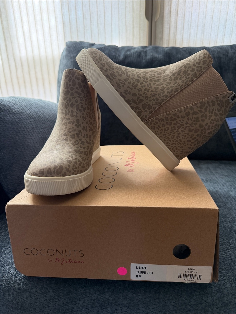 Coconuts by Matisse Lure Taupe Leopard Wedge Slip-On Mules
